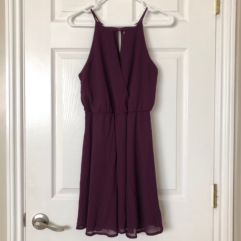 Purple Formal Cocktail Mini Dress